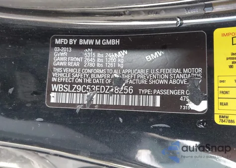 2014 BMW M6 z USA, uszkodzony, nr VIN WBSLZ9C53EDZ78256